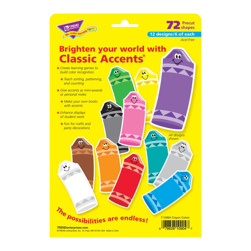 Trend Enterprises  Inc. Crayon Colors Classic Accents Variety Pack  72 ct - Image 3